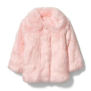 NEW 3-4 Janie and Jack pink fur coat girls winter faux $109 dressy holiday